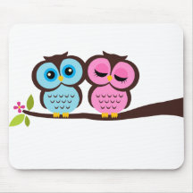 Beaux hiboux tapis de souris