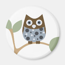 Bébé bleu de hibou aimant