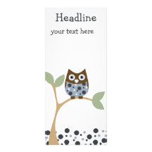 Bébé bleu de hibou double cartes customisées