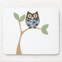 Bébé bleu de hibou tapis de souris