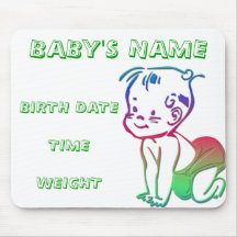 Bébé (faire-part de naissance/souvenirs) tapis de souris