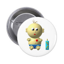 Bébé mignon avec le coeur badge avec épingle