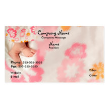 Bébé sur le rose modèles de cartes de visite