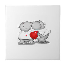 Bécotez-vous - la Saint-Valentin de baiser d'hippo Carreaux