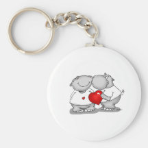 Bécotez-vous - la Saint-Valentin de baiser d'hippo Porte-clés
