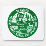 Behalten Sie Kalifornien-Grün + Golden Mousepads