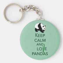 Behalten Sie Ruhe-und Liebe-Panda-Geschenk-Kunst-D Schlüsselanhänger