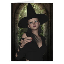 Belle carte de sorcière de Halloween
