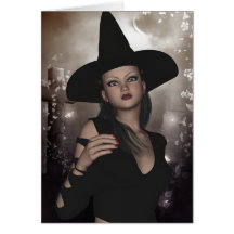 Belle carte de sorcière de Halloween