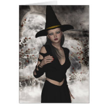 Belle carte de sorcière de Halloween