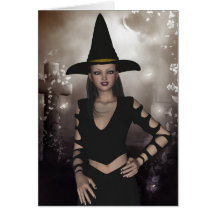 Belle carte de sorcière de Halloween