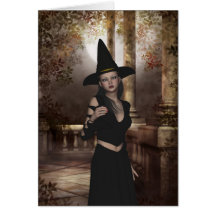 Belle carte de sorcière de Halloween