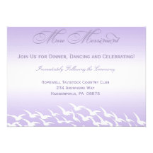 Belles cartes de réception de mariage de lavande invitations personnalisables