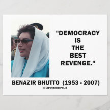 Benazir Bhutto Demokratie ist die beste Rache Flyer Druck