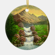 Bergabhang-Spritzen: Ursprüngliche Acryllandschaft Ornament