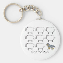 Berger australien vivant en troupe des moutons Key Porte-clefs