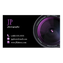 Berufliches Fotograf-Kameraobjektiv Visitenkartenvorlagen