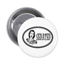 Beruhigte Retro Hausfrau Button