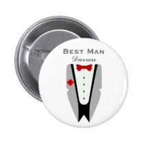 Best Man - Tuxedo Dinner Jacket Wedding Pin buttons