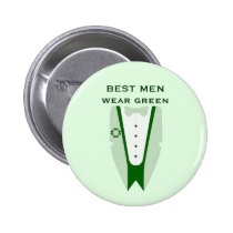 Best Men Wear Green - Best Man Wedding Button buttons