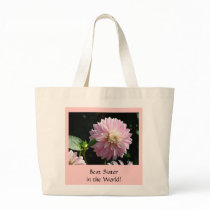 Beste Schwester in der Welt! Rosa Dahlie-Blumen-Ta