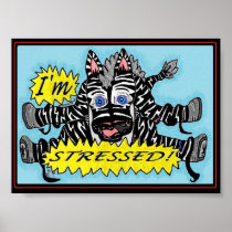 Betontes Plakat des Zebra-2