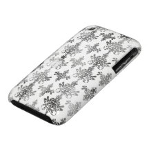 beunruhigter Schwarz-weißer verwickelter Damast iPhone 3 Cover