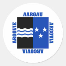 Bezirk-Flagge Aargaus die Schweiz Runder Aufkleber