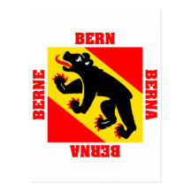 Bezirk-Flagge Berns die Schweiz Postkarte