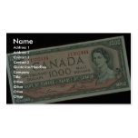 Billet de mille dollars carte de visite
