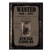 Billy l'enfant a voulu l'affiche morte ou vivante carte de vœux