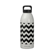 Black and White Zigzag Water Bottles