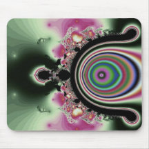 Black Pink Rainbow Fractal Jewels Mousepad