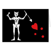 Blackbeard Piraten-Flagge Grußkarte