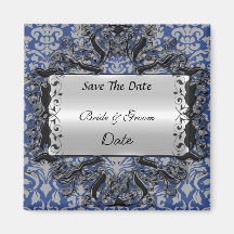 Blau-Save the Date Hochzeits-Magnet Kühlschrankmagnete
