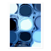 Blaue abstrakte Postkarte