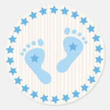 Blaue Babyfuß-Umschlagaufkleber