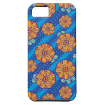 Blaue Boho Blüten iPhone 5 Etuis