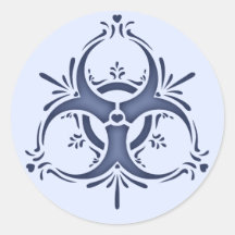 Blaue Delft-Biogefährdung Runde Sticker