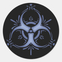 Blaue Delft-Biogefährdung Stickers