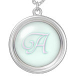 Blaue Glasmonogramm-Halskette - beschriften Sie A