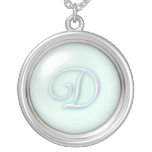 Blaue Glasmonogramm-Halskette - Buchstabe D