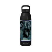 Blaue Hände Trinkflasche
