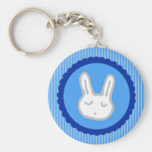 Blaue Häschen-Babyparty Keychain Bevorzugungen Schlüsselband