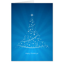 (Blaue) Karte des Weihnachtsbaums