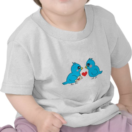 Blaue Liebe-Vögel Shirts