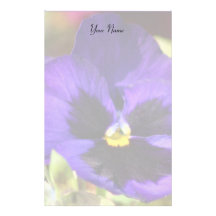 Blaue Pansy-Blume stationär Druckpapiere