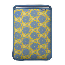 Blaue und gelbe Blumen-Rikscha-Hülse Sleeve Fürs MacBook Air