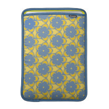 Blaue und gelbe Blumen-Rikscha-Hülse Sleeves Fürs MacBook Air