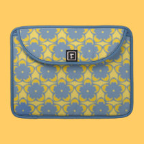 Blaue und gelbe Blumen-Rikscha-Klappen-Hülse macbook sleeves